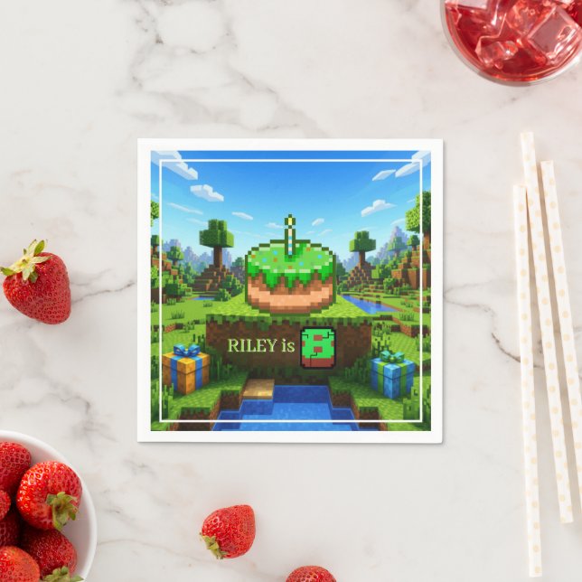 Guardanapo De Papel Edifício Verde Pixelado Dobrado  (Insitu)