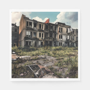 Guardanapo De Papel Edifícios Abandonados Destruição Pós Apocalipse