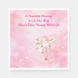 Guardanapo De Papel Editable Pink Chinoiserie Baby Shower Tableware