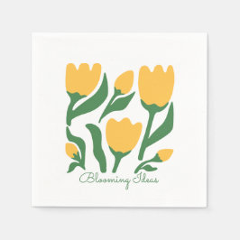 Guardanapo De Papel Editable Text Yellow Tulip Minimalist Aesthetic