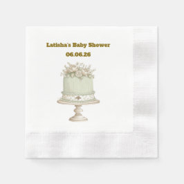 Guardanapo De Papel Editable Vintage Neutral Baby Shower 