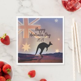 Guardanapo De Papel Editar Sinalizador de Texto Kangaroo Austrália Dia
