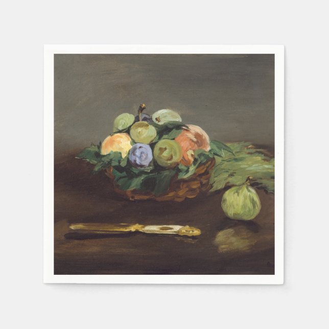 Guardanapo De Papel Edouard Manet - Cesto de Frutas (Frente)