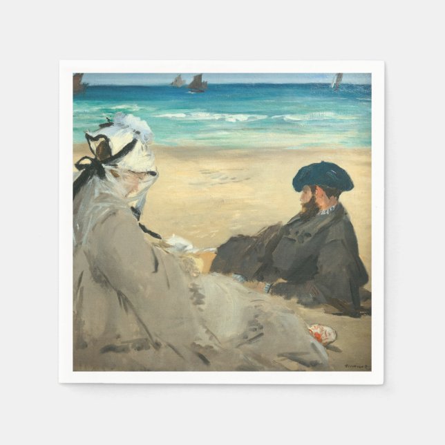 Guardanapo De Papel Edouard Manet - Na Praia (Frente)