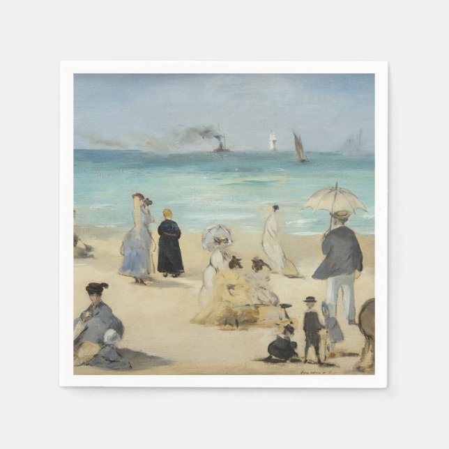 Guardanapo De Papel Edouard Manet - Na Praia, Boulogne-sur-Mer (Frente)