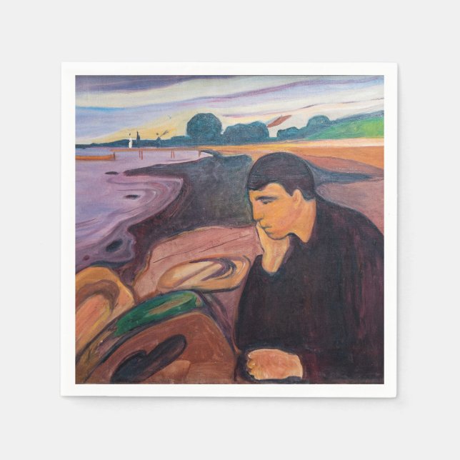 Guardanapo De Papel Edvard Munch - Melancholy 1894 (Frente)