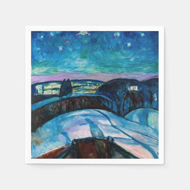 Guardanapo De Papel Edvard Munch - Starry Night 1922 (Frente)