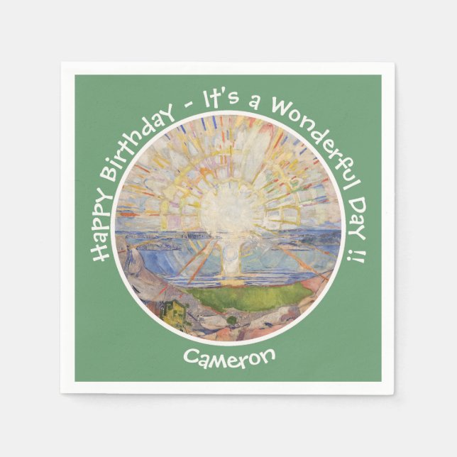 Guardanapo De Papel Edvard Munch The Sun (Solen) - Itens de Partido Su (Frente)