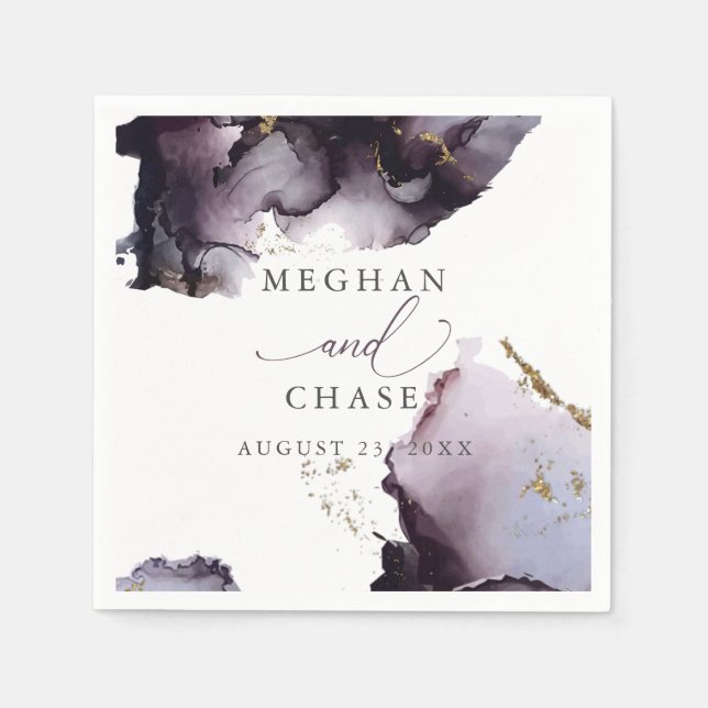 Guardanapo De Papel Eetéreo Moderno, Abstrato de vinho de ameixa (Frente)