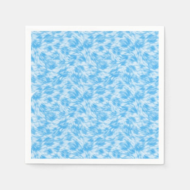 Guardanapo De Papel Efeito de pelo falso azul e branco (Frente)