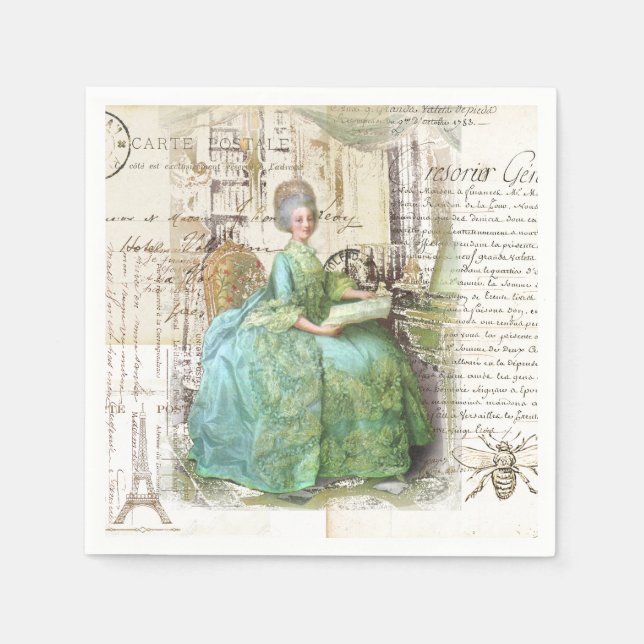 Guardanapo De Papel Éfêmera Real do século XVIII (Frente)