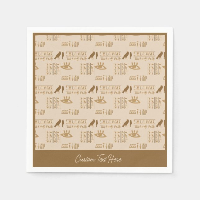 Guardanapo De Papel Egípcia Hieroglifia Antigo Egito Exótico (Frente)