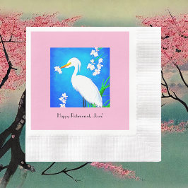 Guardanapo De Papel Egret com Sakura Cherry Blossoms e Blue Sky