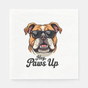 Guardanapo De Papel Ei Patas para Cima Bulldog Vintage com Óculos de S