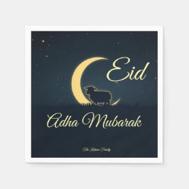Guardanapo De Papel Eid  Al Adha Dark Blue Sheep  Dinner 