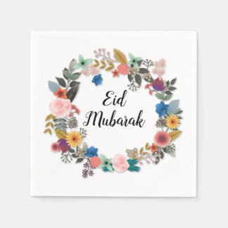 GUARDANAPO DE PAPEL EID MUBARAK FLORAL WREATH NAPKINS