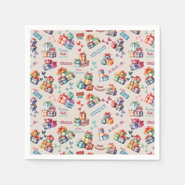 Guardanapo De Papel Eid Mubarak Napkins – Colourful Gift Boxes (Frente)
