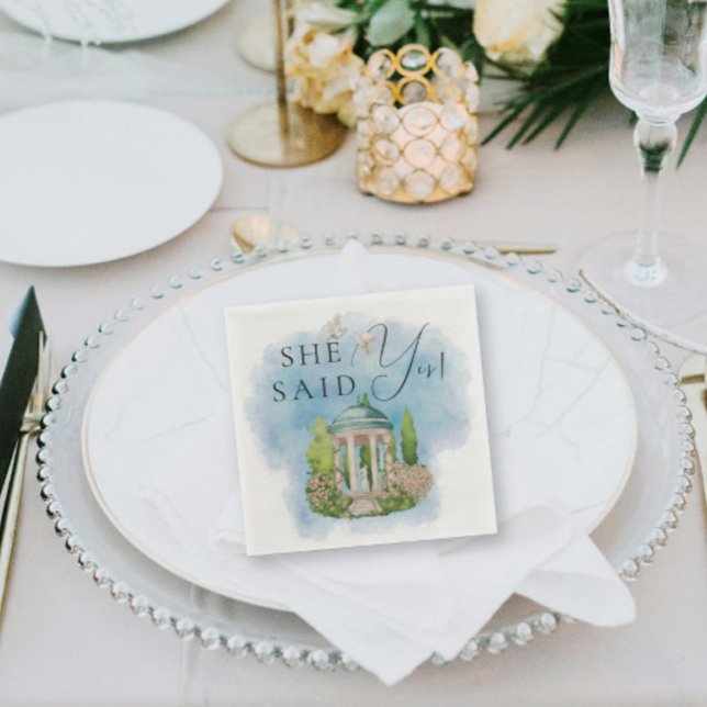 Guardanapo De Papel Ela Disse Que Sim! estátua elegante Gazebo apóia f (Criador carregado)