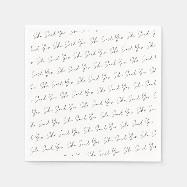 Guardanapo De Papel Ela Disse Sim, Escrita Típica Negra (Frente)