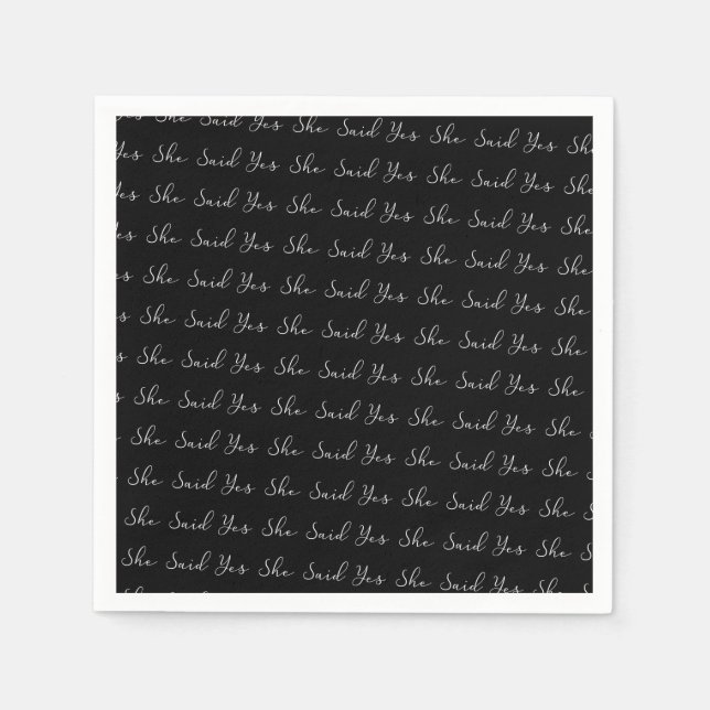 Guardanapo De Papel Ela Disse Sim, Tipografia Elegante (Frente)