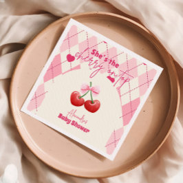 Guardanapo De Papel Ela é a Cherry no Chá de fraldas superior