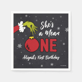 Guardanapo De Papel Ela é uma Pessoa Má | Aniversário Grinch Quadro Ne