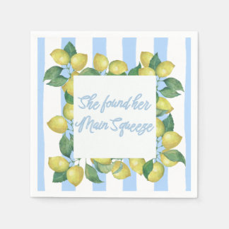 Guardanapo De Papel "Ela encontrou seu aperto principal" Blue e Lemon