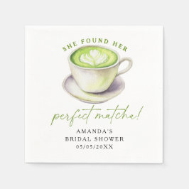 Guardanapo De Papel Ela encontrou seu chá de noiva de matcha perfeito