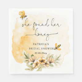 Guardanapo De Papel Ela Encontrou Seu Enxame Floral Abelha Chá de Noiv