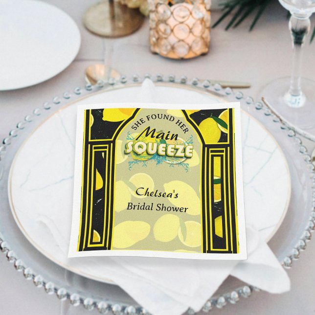 Guardanapo De Papel Ela Encontrou Seu Principal Elegante Preto E Amare (Criador carregado)