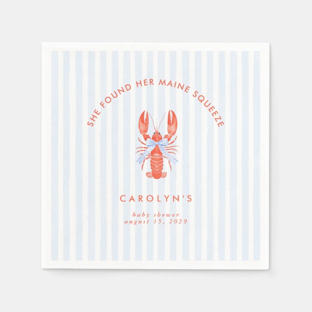Guardanapo De Papel Ela Encontrou Sua Lagosta Costeira De Maine. (Frente)