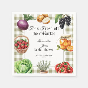 Guardanapo De Papel Ela está Fresca do Mercado Gingham Chá de Noiva