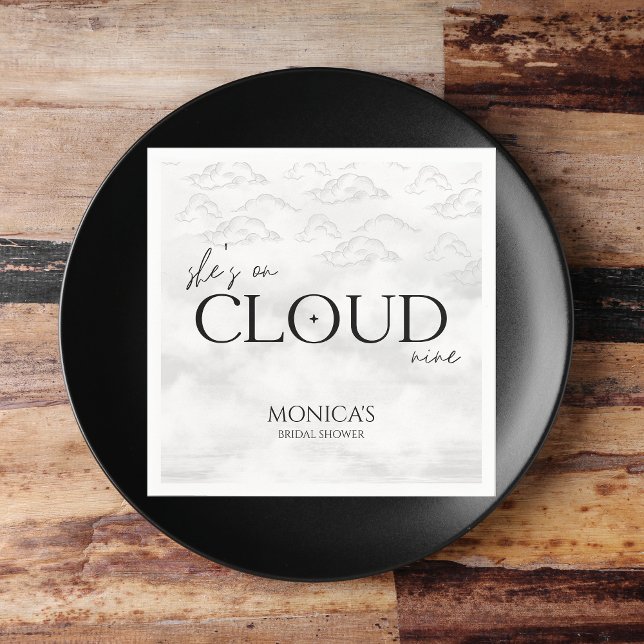 Guardanapo De Papel Ela está no sétimo céu Sonho Elegante Chá de Noiva (She's on cloud 9)