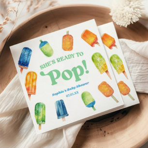 Guardanapo De Papel Ela está pronta para Pop Chá de fraldas de picolé