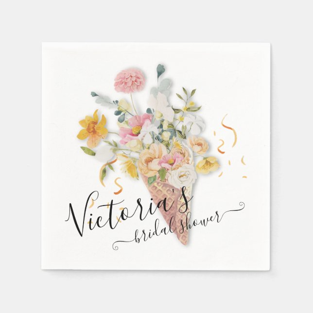 Guardanapo De Papel Ela foi escolhida para o Chá de Noiva Bouquet (Frente)