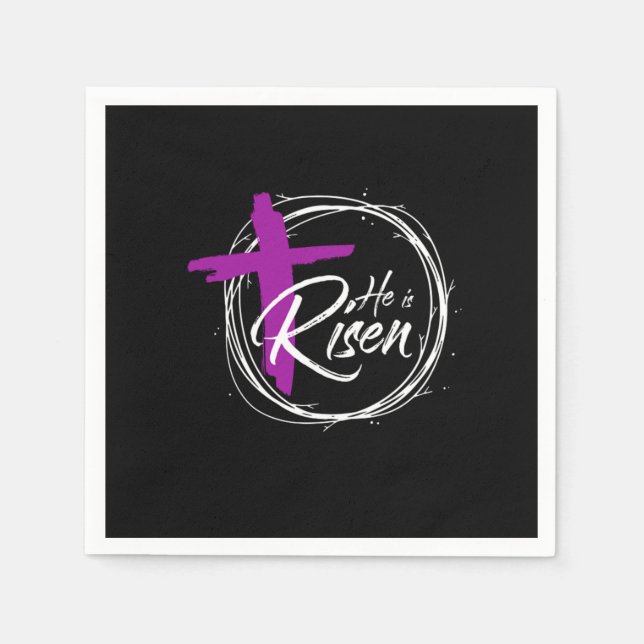 Guardanapo De Papel Ele É Risado Natividade Jesus Christus Cross Faith (Frente)