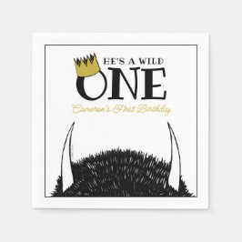 Guardanapo De Papel Ele é selvagem - primeiro aniversario Dourado Coro