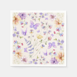 Guardanapo De Papel Ele Me Dá Chá de panela De Borboletas