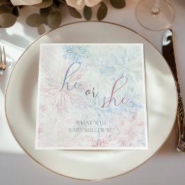 Guardanapo De Papel Ele ou Ela Inverno Floco de Neve Azul Rosa