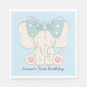 Guardanapo De Papel Elefante bonito com um Arco.