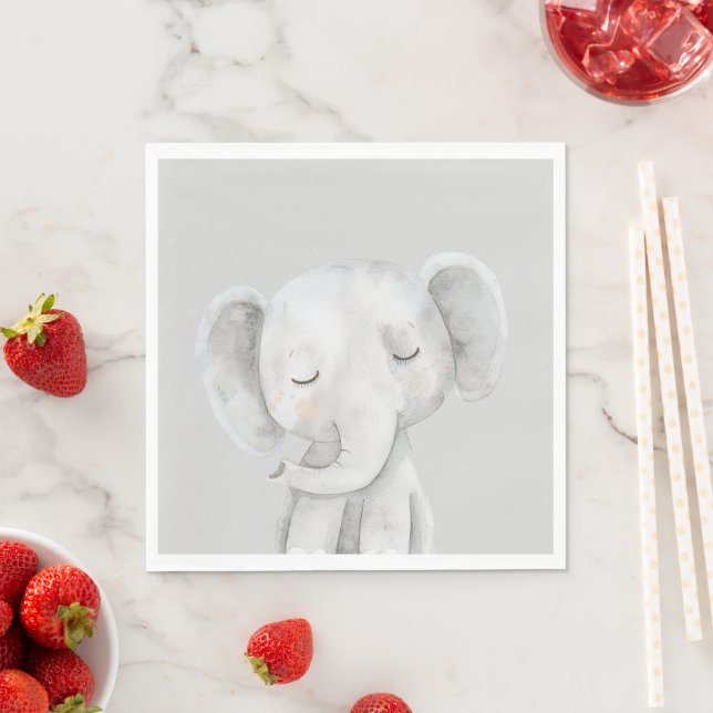 Guardanapo De Papel Elefante Cinza Fofo (Insitu)