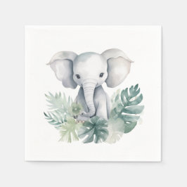 Guardanapo De Papel Elefante Cuto Neutro Primeiro Aniversário