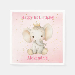 Guardanapo De Papel Elefante da princesa personalizada do primeiro ani