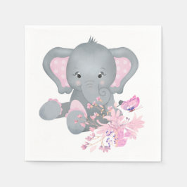 Guardanapo De Papel Elefante de aquarela branca