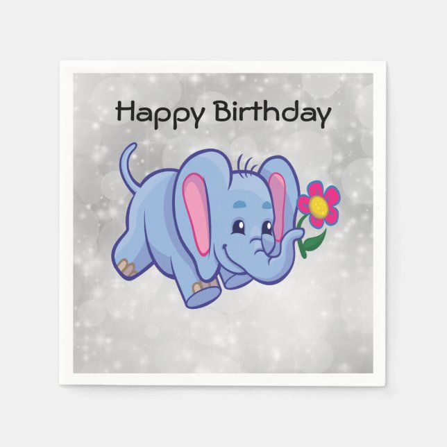 Guardanapo De Papel Elefante de banda desenhada (Frente)