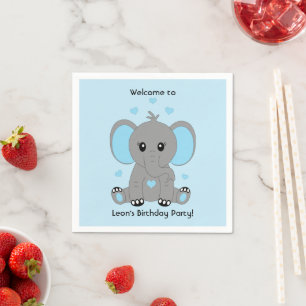 Guardanapo De Papel Elefante de bebê bonito em azul para meninos, cost