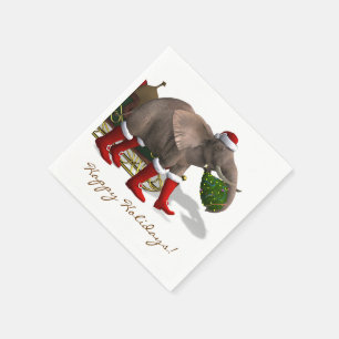 Guardanapo De Papel Elefante doce de Papai Noel