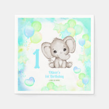 Elefante Fofo de Verão Aniversário de 1 ano do Men