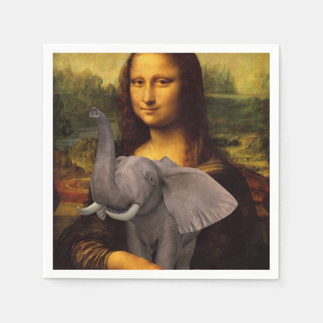 Guardanapo De Papel Elefante Sweet Mona Lisa Loves (Frente)