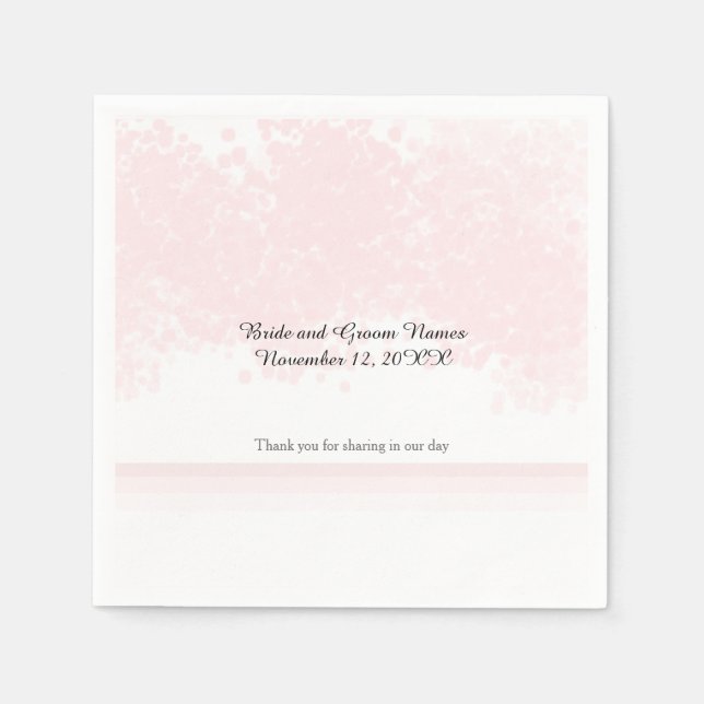 Guardanapo De Papel Elegância de Casamento com Rubor Rosa (Frente)